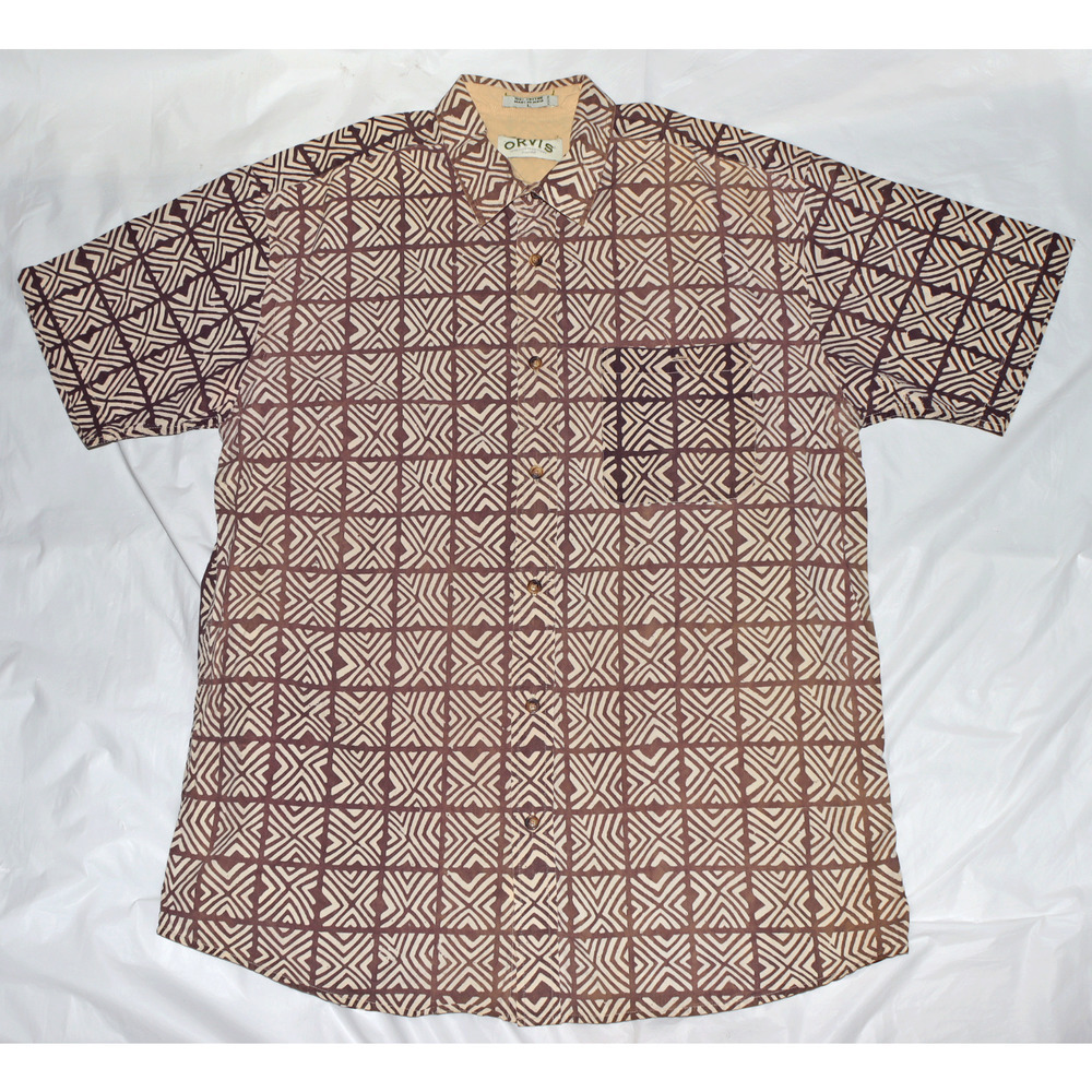 Orvis Sporting Traditions Men's Short Sleeve Button Front Shirt Size Large‎